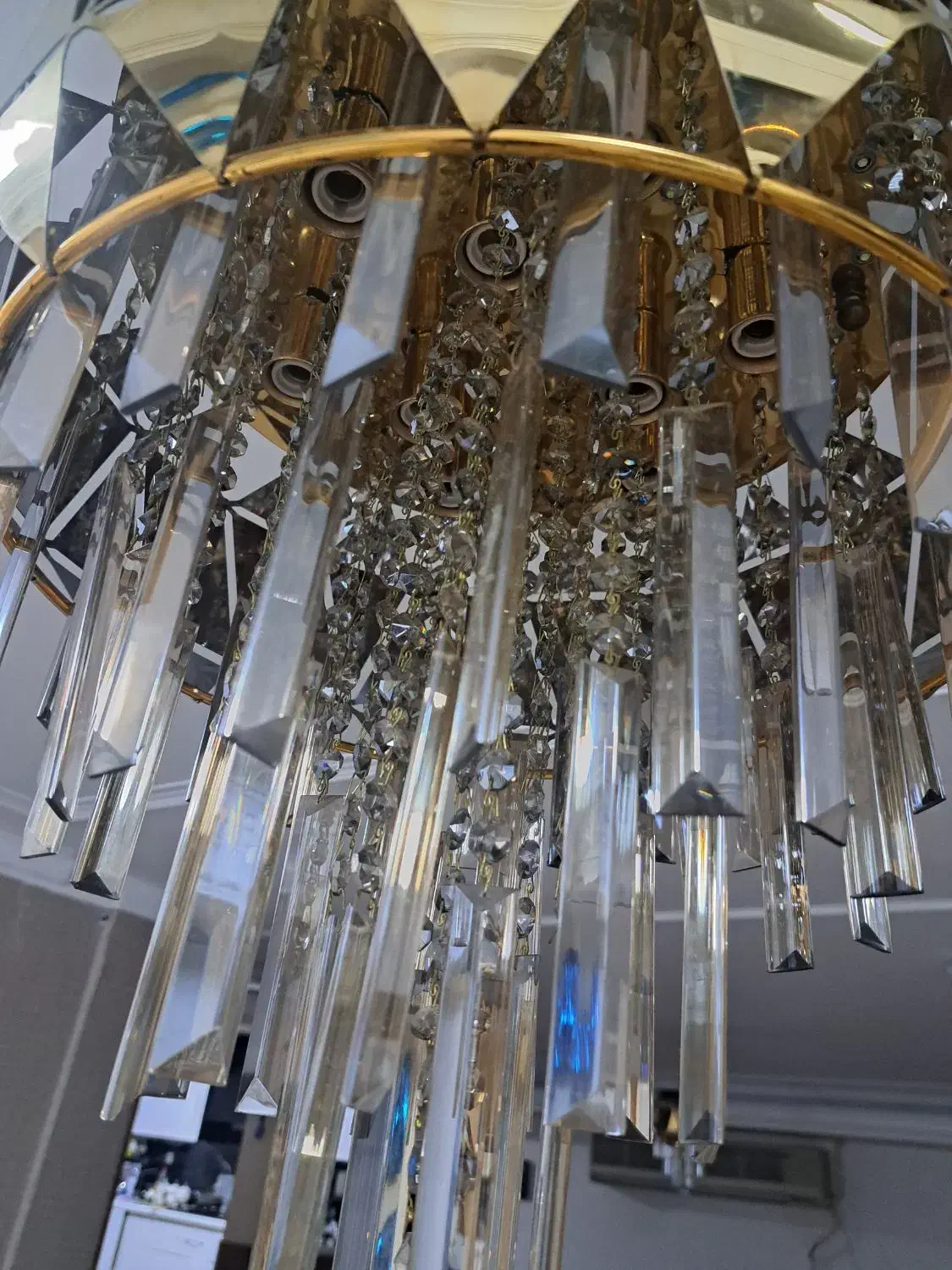 سه عددلوستر آویز کریستال شامپاینی|لوستر و چراغ آویز|اهواز, کیانپارس |دیوار