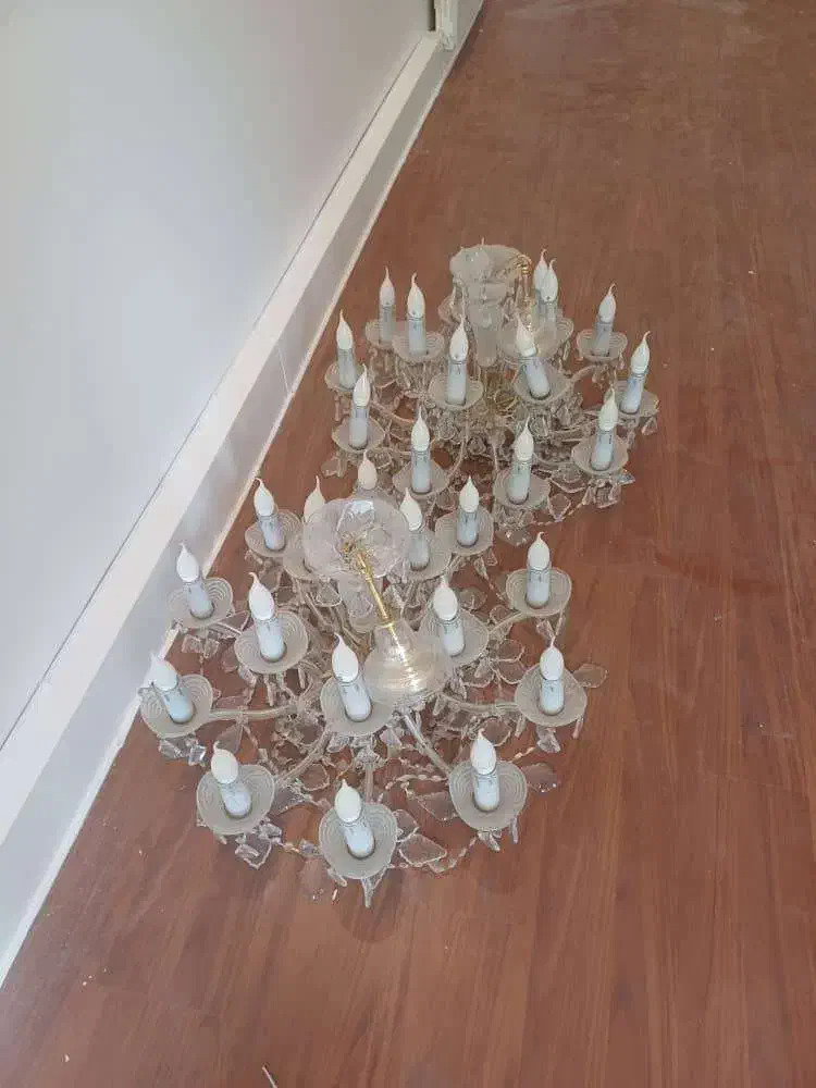 لوستر کریستال کلاسیک 14 شاخه با آویز (یک جفت)|لوستر و چراغ آویز|تبریز, |دیوار