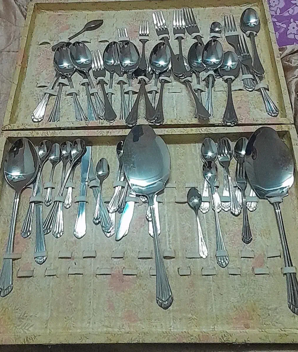 ست ۵۵ پارچه قاشق چنگال کارد استیل ژاپنی|ظروف سرو و پذیرایی|قم, زاویه|دیوار