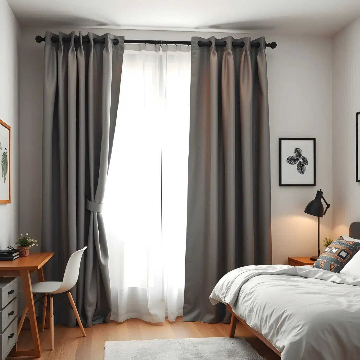 پرده پانچ دو تکه مینیمال / اتاق خواب / پذیرایی|پرده، رانر، رومیزی|شیراز, زرهی|دیوار