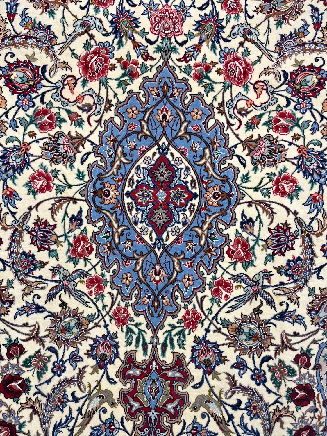 قالیچه کرک و ابریشم اصفهان قدیمی اما سالم اقساطی|فرش|اصفهان, نقش جهان|دیوار