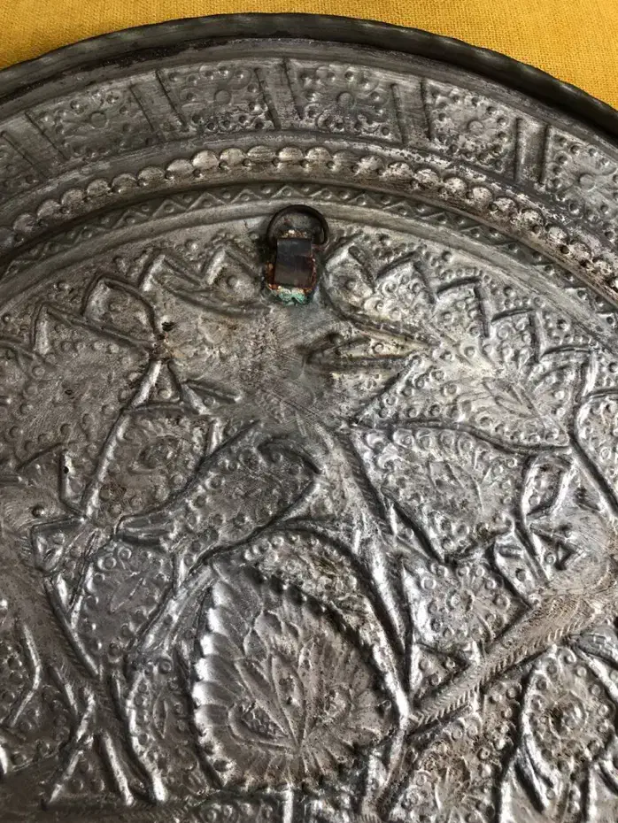 دیوارکوب مسی پرقلم بسیار قدیمی|کلکسیون اشیاء عتیقه|قزوین, |دیوار