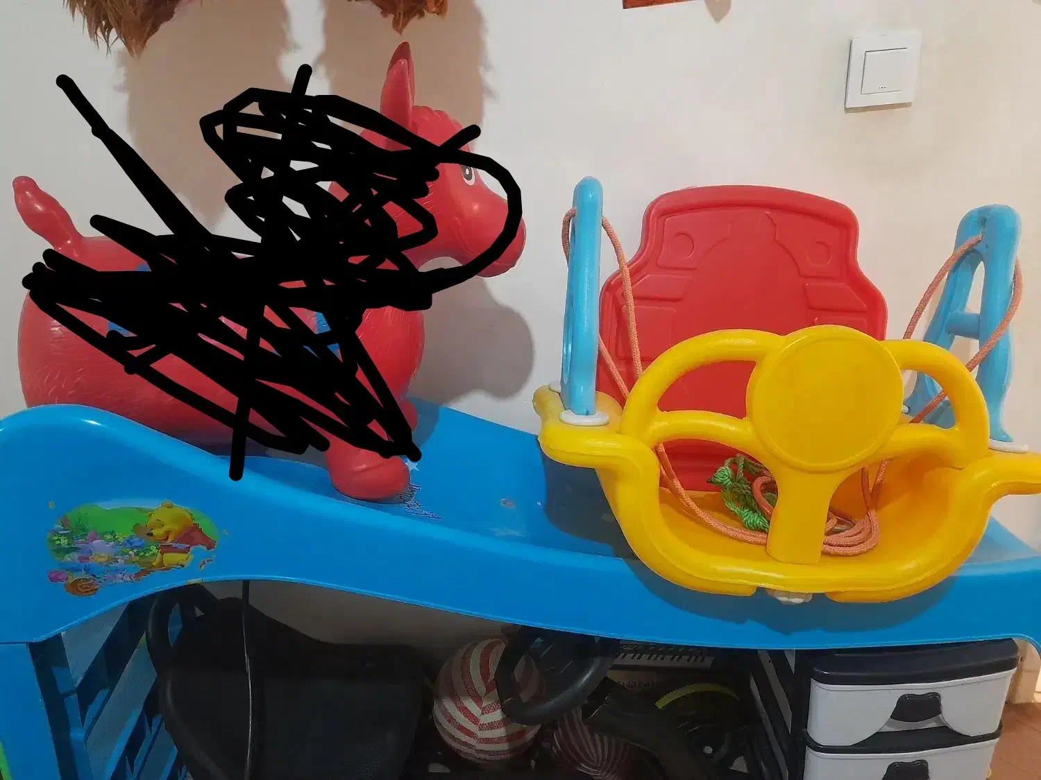 چهار چرخ سرسره و چند بازی فکری و مکعب هوش. تاب|اسباب و اثاث بچه|کرج, خرمدشت|دیوار