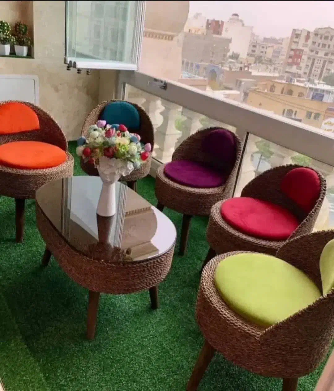 مبل پاف چوبی سنتی حصیری|مبلمان خانگی و میز عسلی|آمل, |دیوار