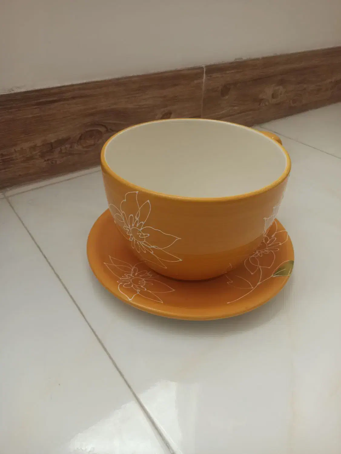فنجان نلبکی بزرگ طرح دکوری|صنایع دستی و سایر لوازم تزئینی|قم, بنیاد|دیوار