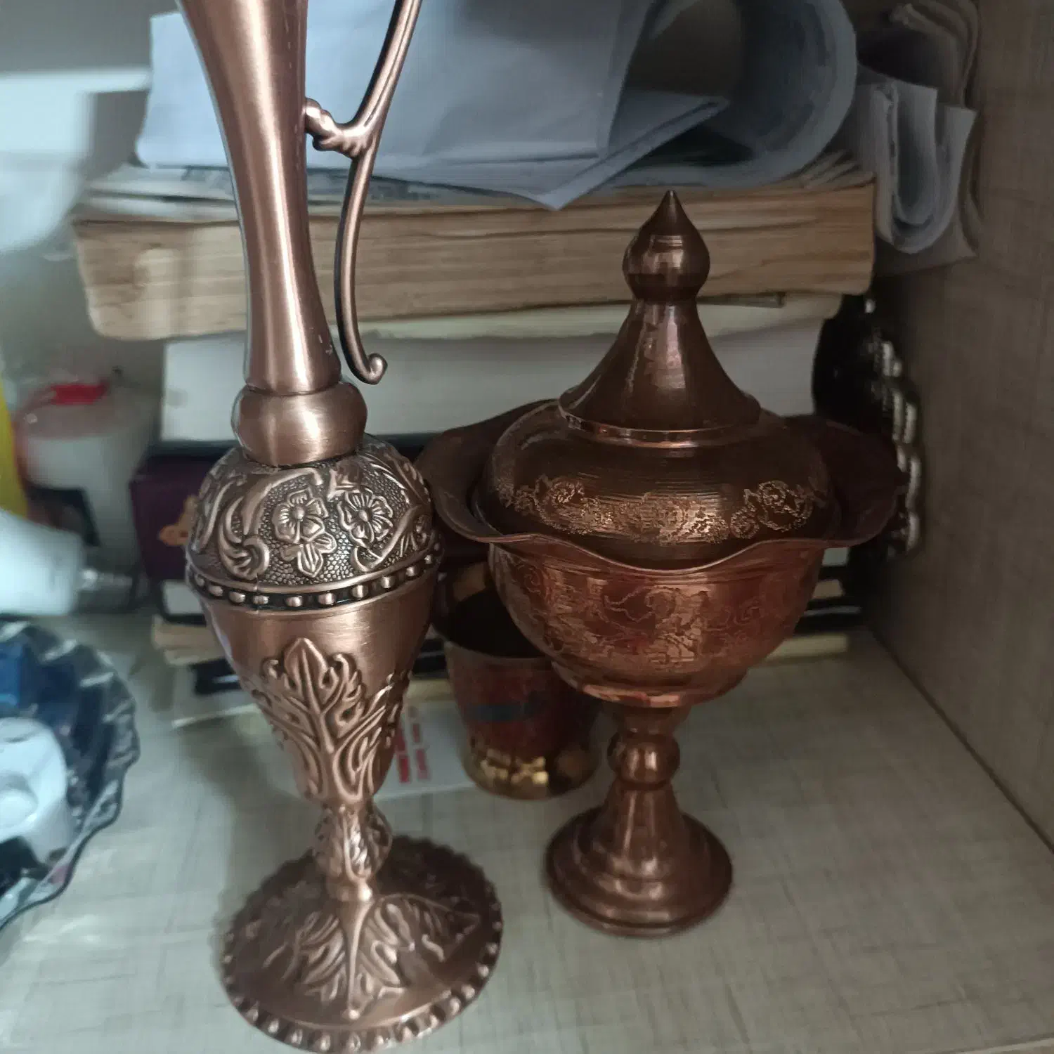 ظرف وظرف مسی برنجی ولیوان وفنجان بسیار شیک وزیبا|جاروبرقی، جارو شارژی، بخارشو|اراک, |دیوار