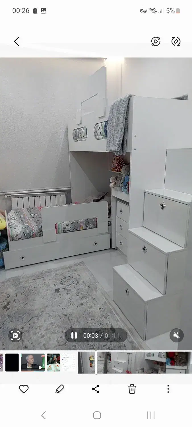 تخت دو طبقه نوجوان در حد نو|تخت و سرویس خواب|تهران, ارم|دیوار