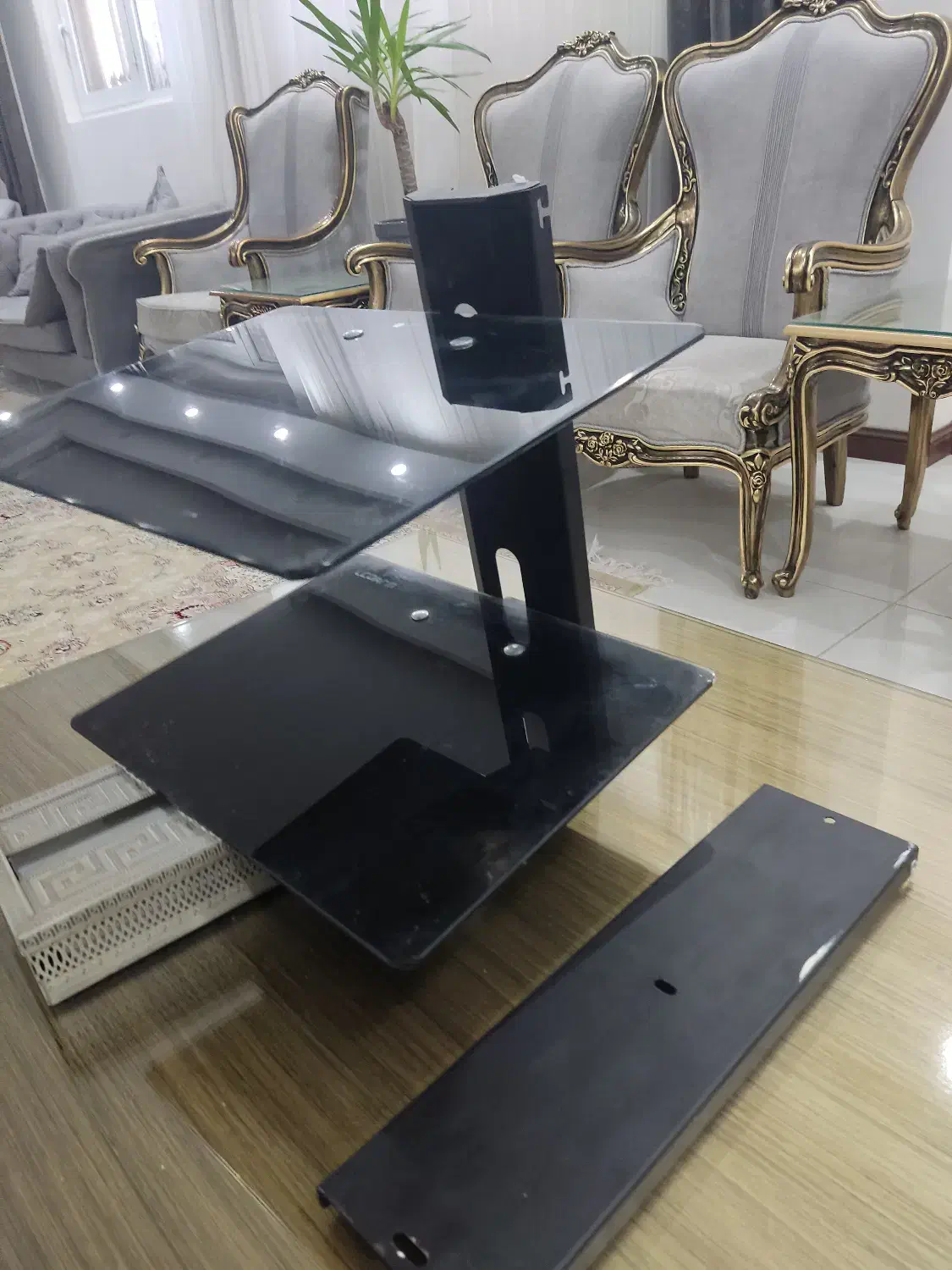 شلف دو طبقه شیشه فلزی|کتابخانه، شلف، قفسه‌های دیواری|مشهد, الهیه|دیوار