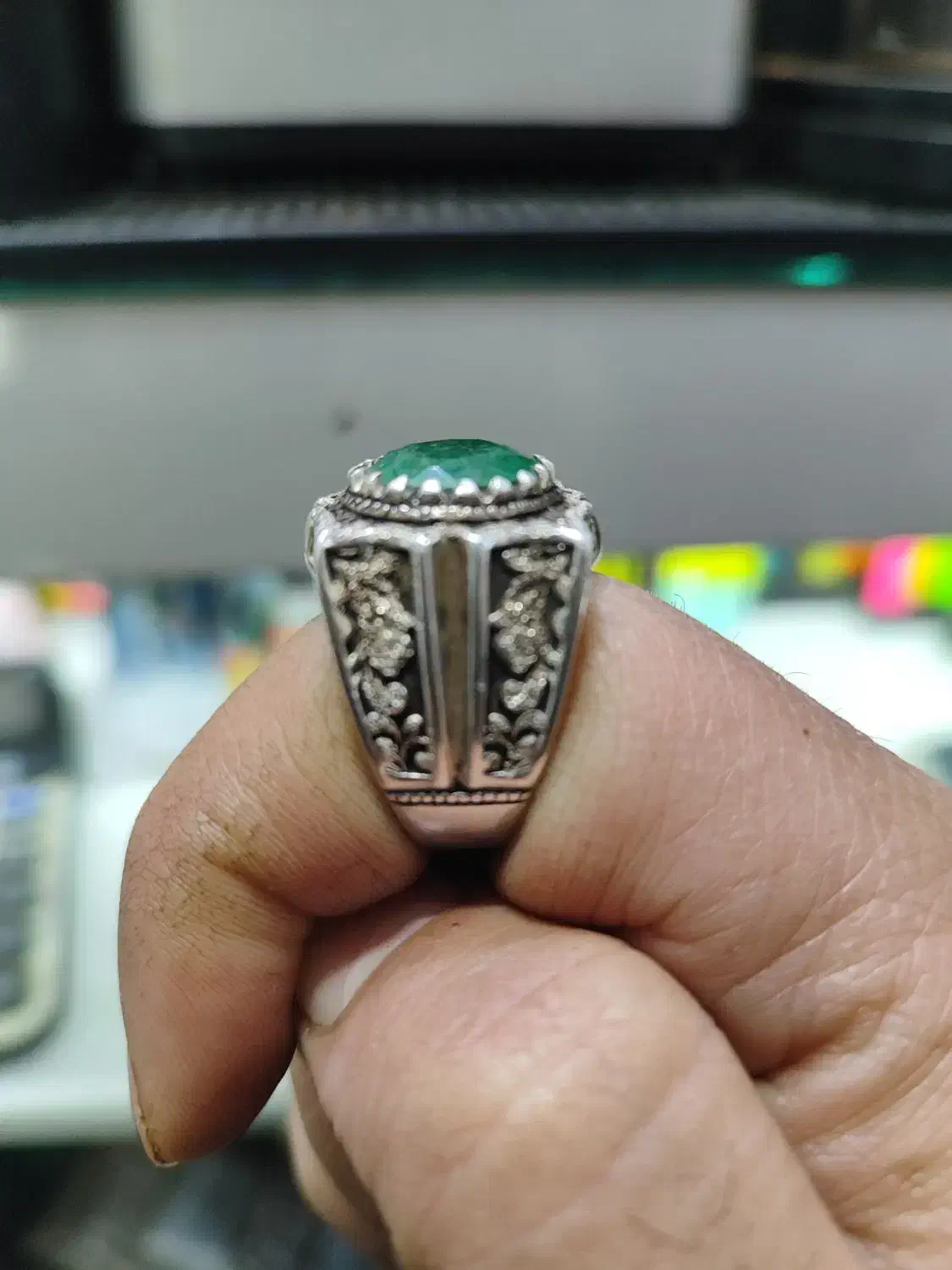 انگشتر نقره زمزد|جواهرات|اراک, |دیوار