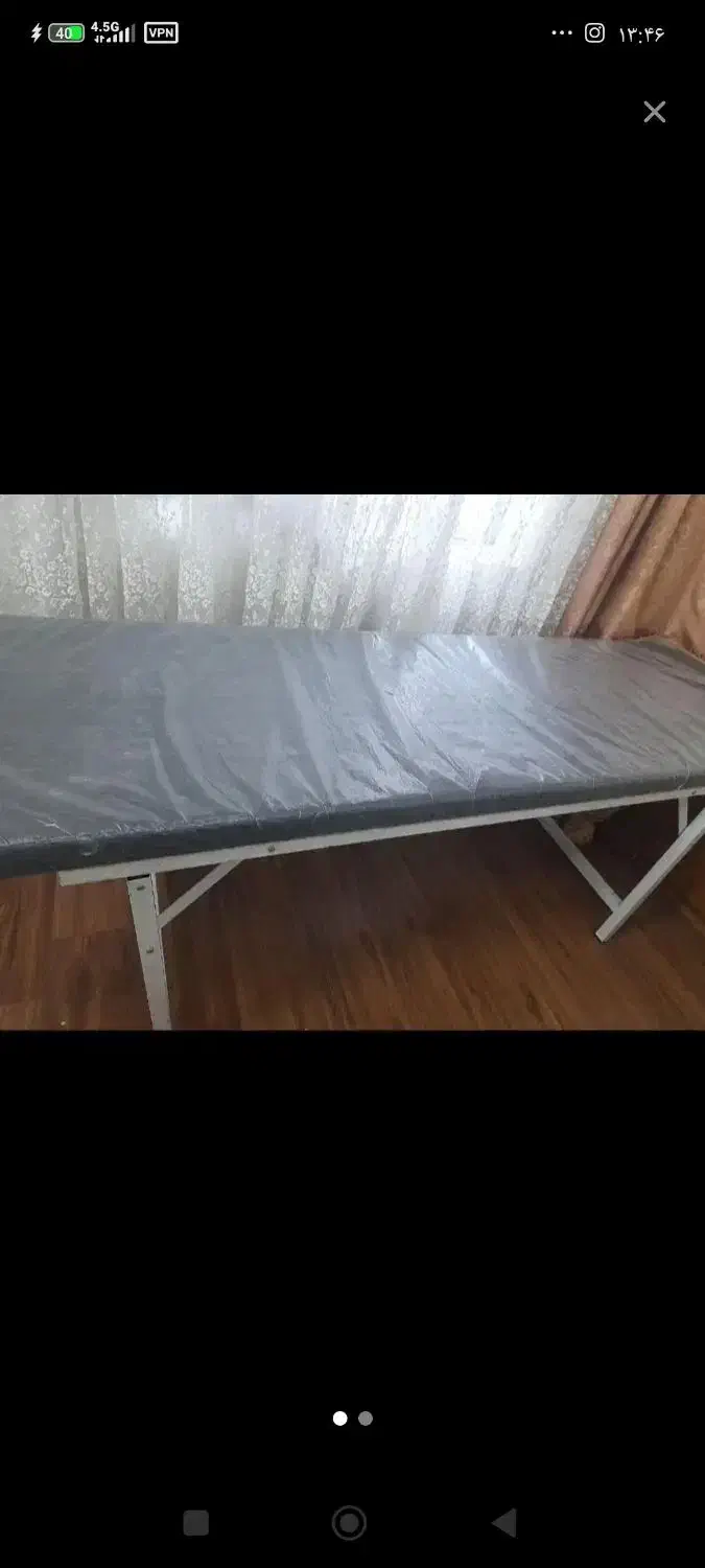 تخت فلزی تشک دار مناسب آمپول زدن و اپیلاسیون تاشو|تخت و سرویس خواب|تهران, طیب|دیوار