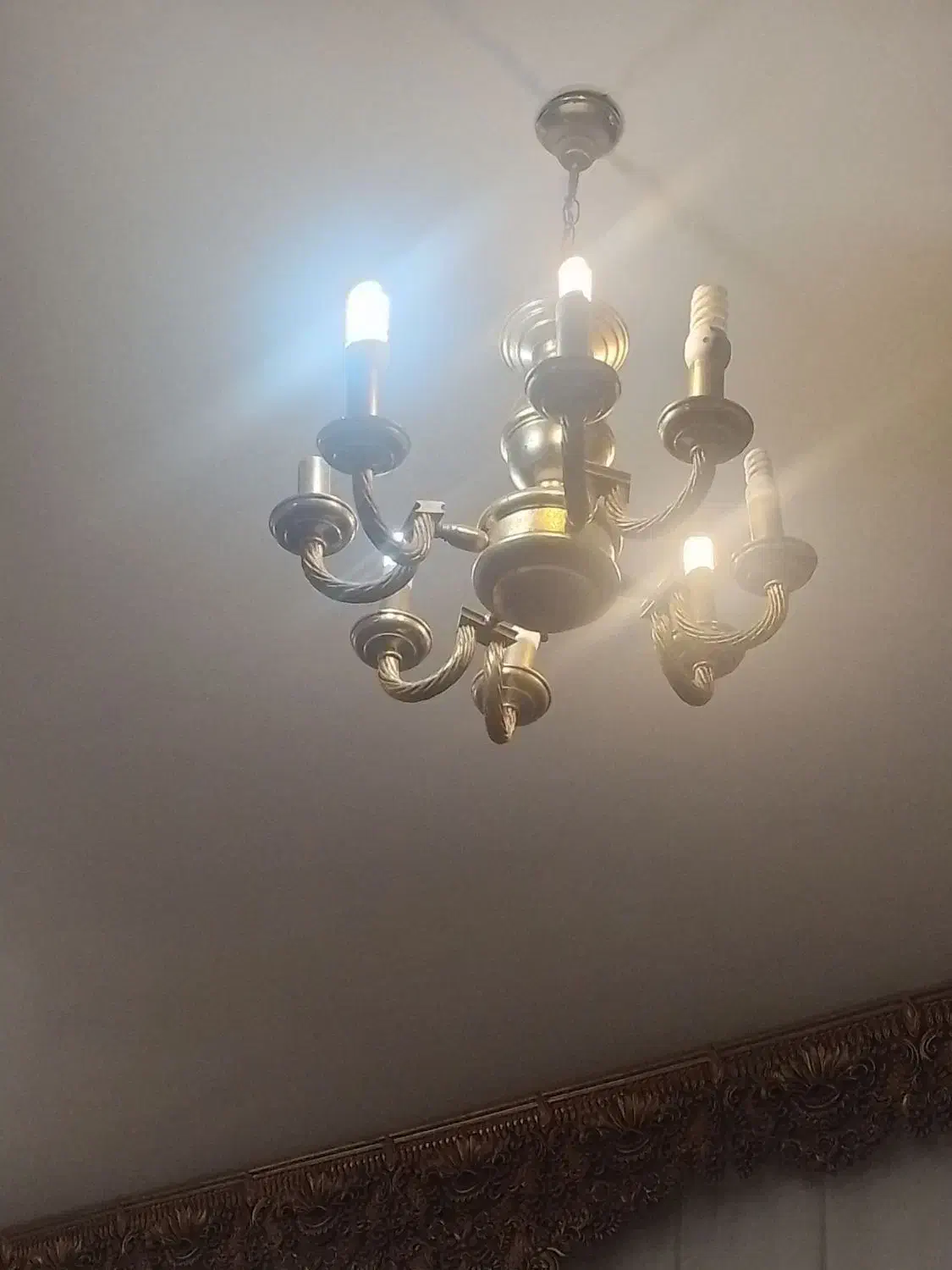 لوستر برنز قدیمی|لوستر و چراغ آویز|اردبیل, |دیوار