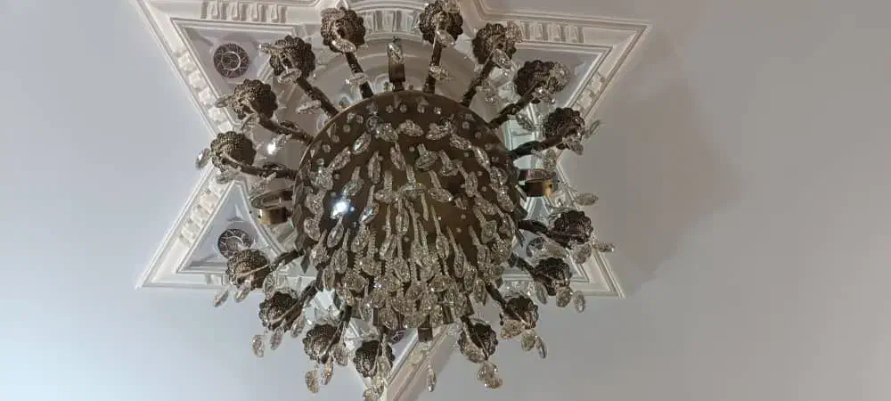 لوستر 16شعله برنجی|لوستر و چراغ آویز|اصفهان, طاحونه|دیوار