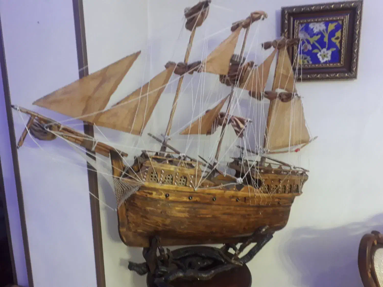 کشتی دکوری چوبی|مجسمه، تندیس، ماکت|کرج, کوی زنبق|دیوار