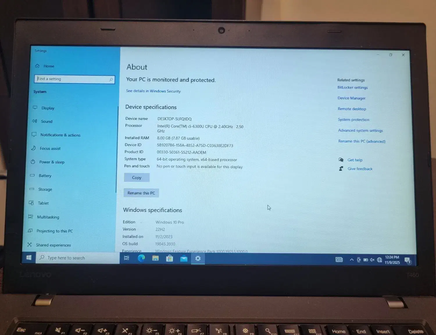 لپ‌تاپ Lenovo ThinkPad T460 نسل شش i5 رم8 هارد500|رایانه همراه|تهران, ایرانشهر|دیوار