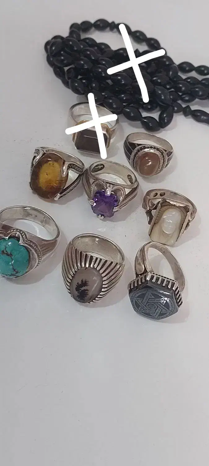 انگشتر نقره کار دست و سنگها طبیعی خاص و زیبا|جواهرات|رشت, یخسازی|دیوار