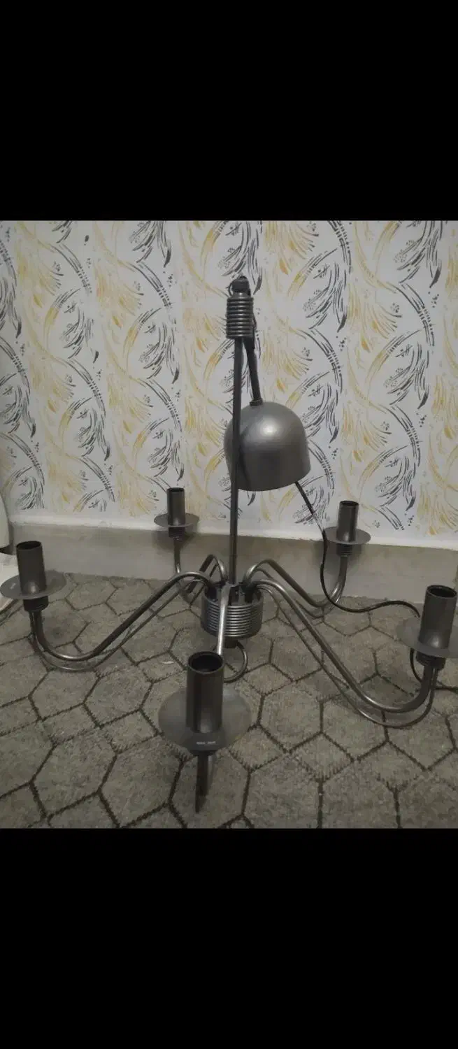 لوستر ۵شعله سرپیچ شمعی|لوستر و چراغ آویز|پیشوا, |دیوار