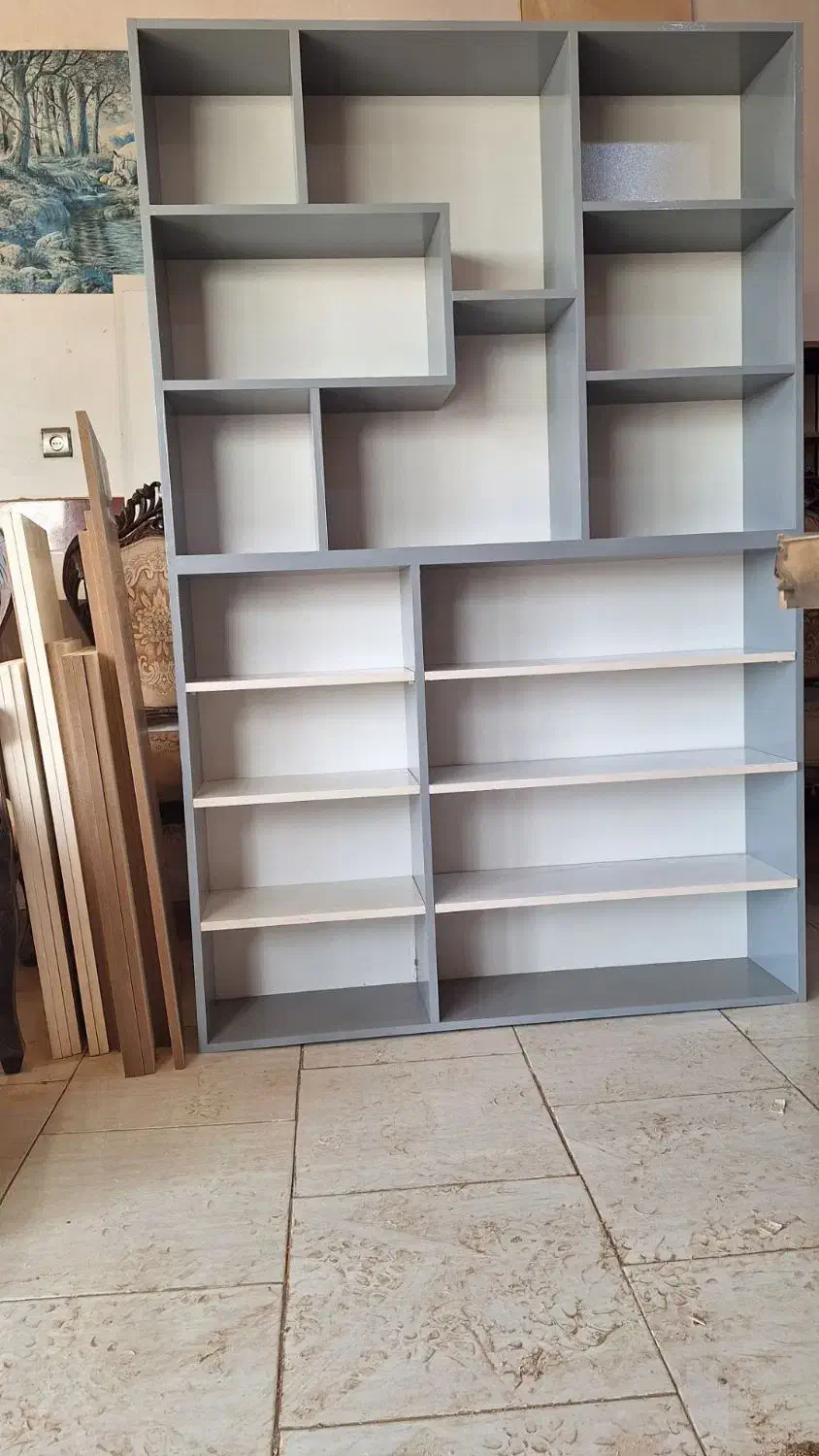 کتابخانه|کتابخانه، شلف، قفسه‌های دیواری|آذرشهر, |دیوار