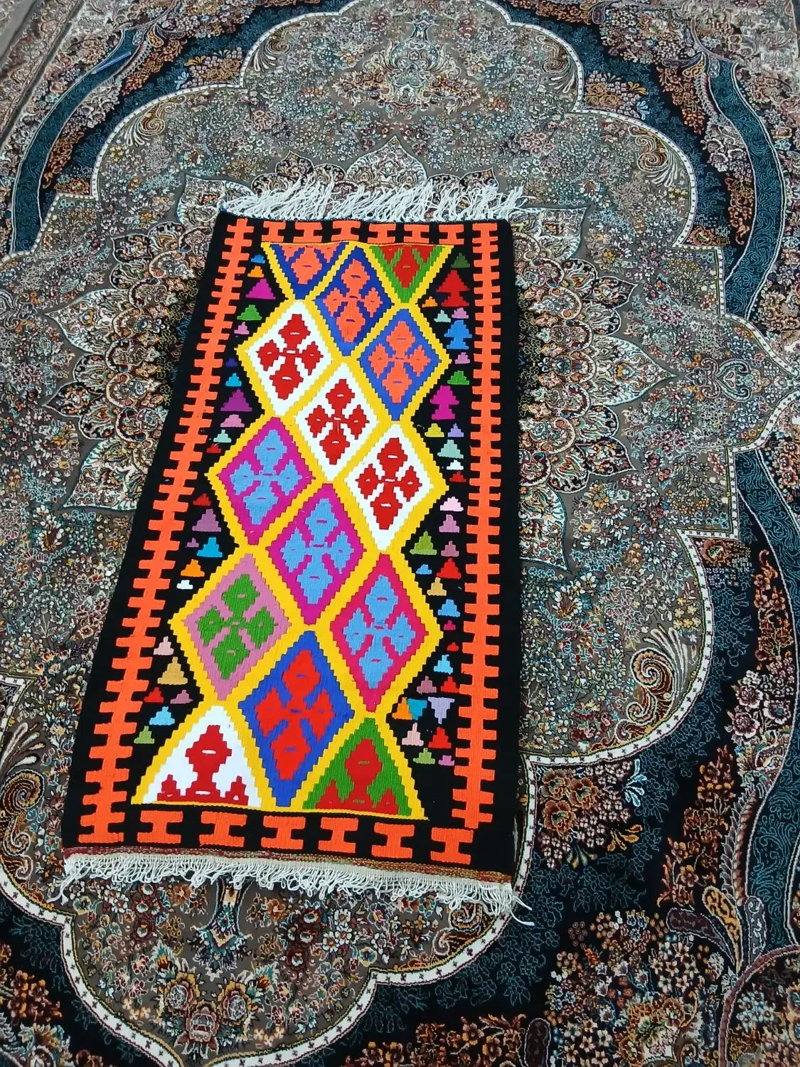 گلیم دست بافت طبیعی|گلیم، جاجیم، گبه|گرمی, |دیوار