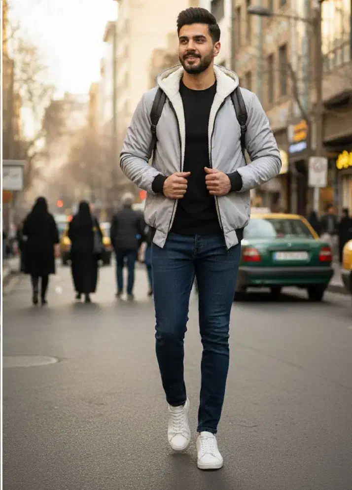 کاپشن ضدآب داخل خزتدی-طوسی ویژه|لباس|اصفهان, چرخاب|دیوار