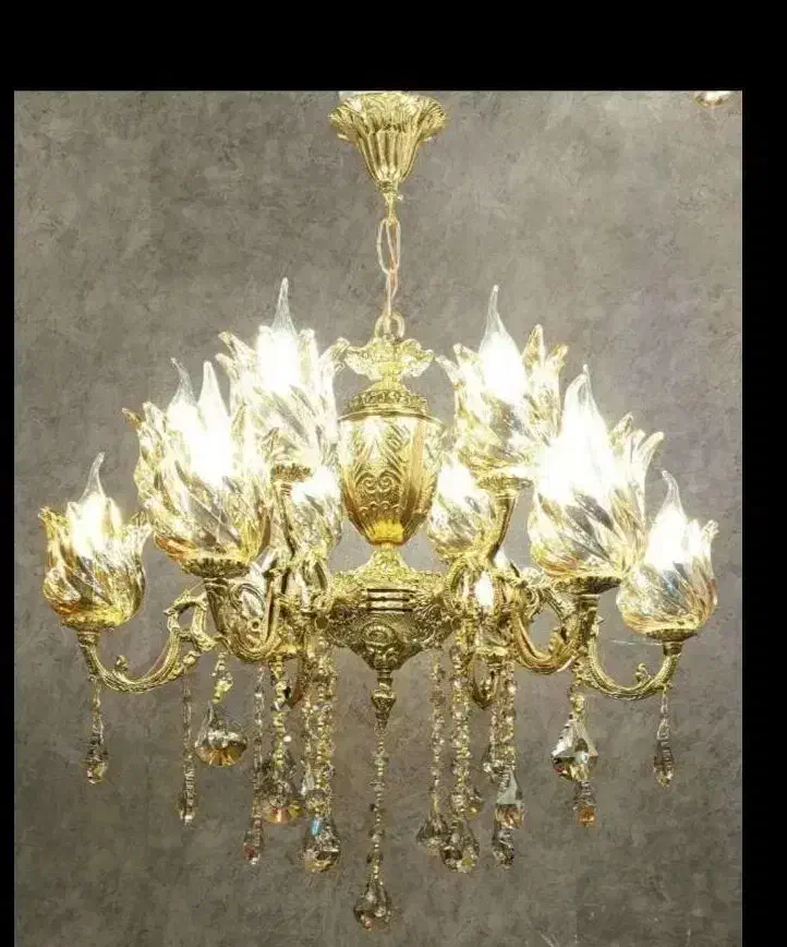 فروش لوستر برنز با کریستال تراش در تولیدکارمندان|لوستر و چراغ آویز|کرمانشاه, |دیوار