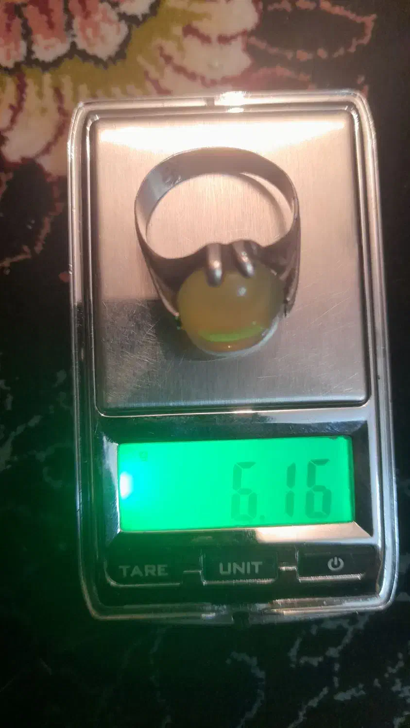 انگشتر نقره عقیق عسلی|زیورآلات و اکسسوری|آباده, |دیوار