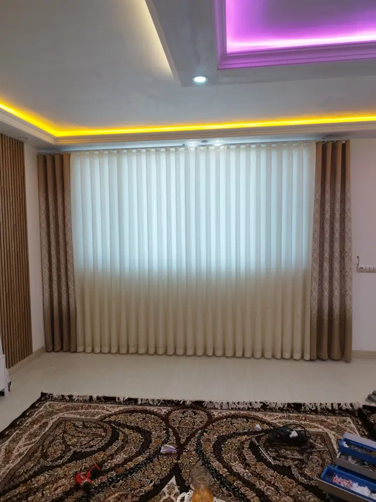 فروش ویژه پرده پانچ مجموعه کامل حریر مخمل|پرده، رانر، رومیزی|کرج, عظیمیه|دیوار