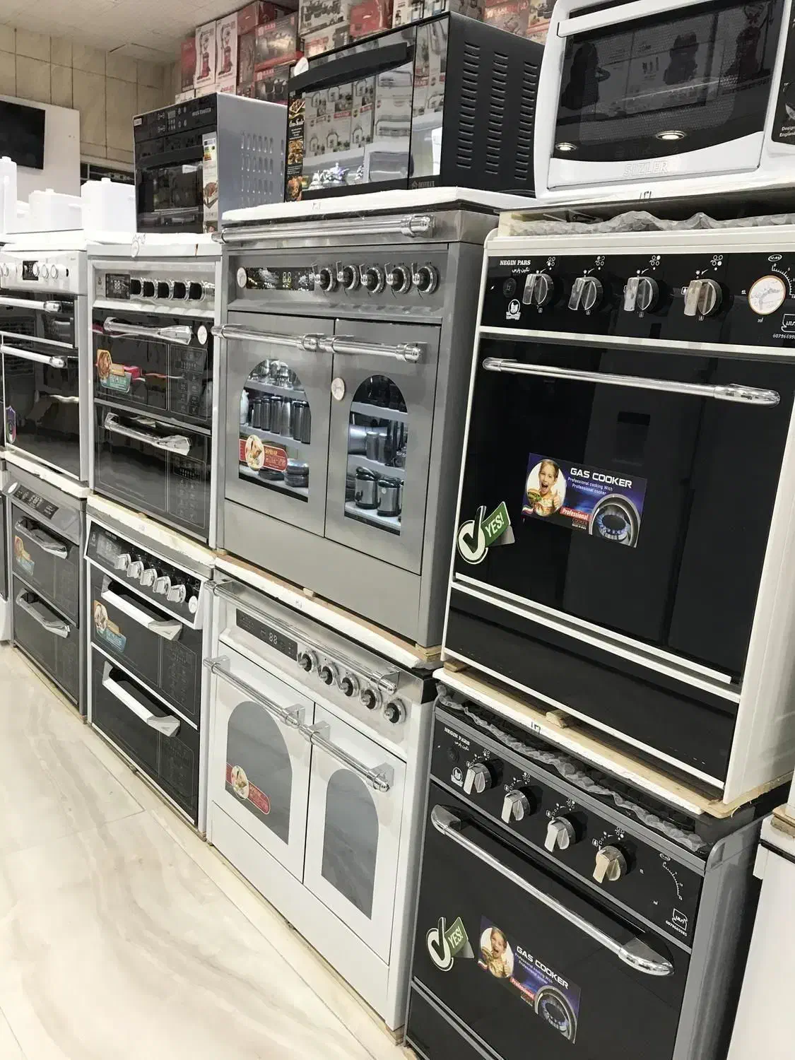 اجاق گاز صفحه شیشه و استیل مدل مدرن/نگین پارس/تکنو|اجاق گاز و لوازم برقی پخت‌وپز|مشهد, طلاب|دیوار