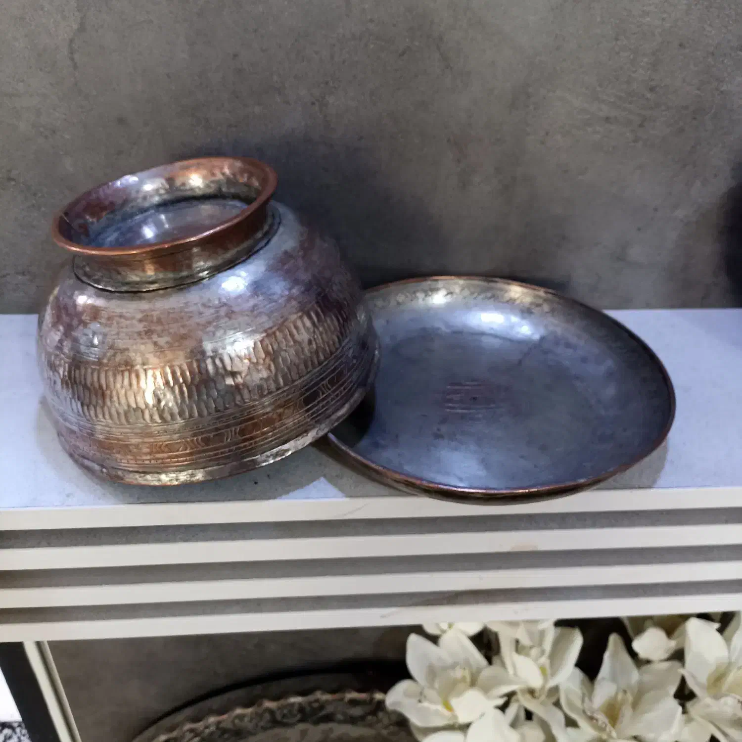 کاسه و بشقاب امضادار قاجاری|کلکسیون اشیاء عتیقه|شیراز, دشت چنار|دیوار