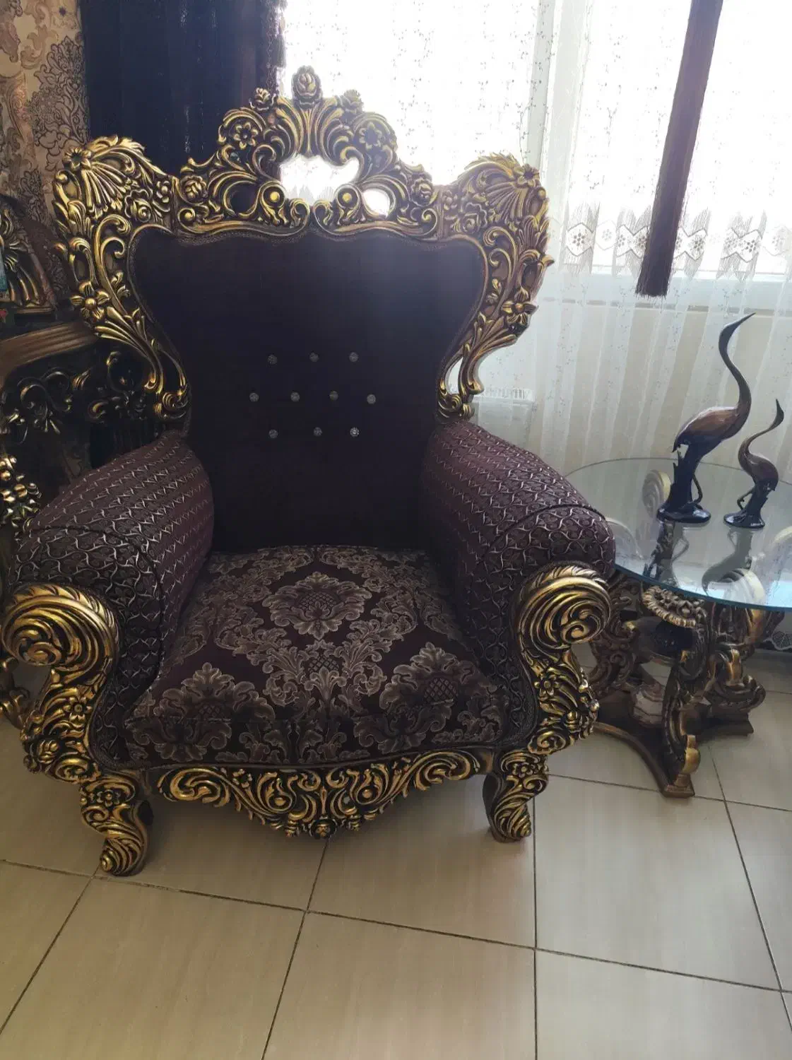 مبل استیل سلطنتی ۹نفره با کنسول|مبلمان خانگی و میز عسلی|بروجرد, |دیوار