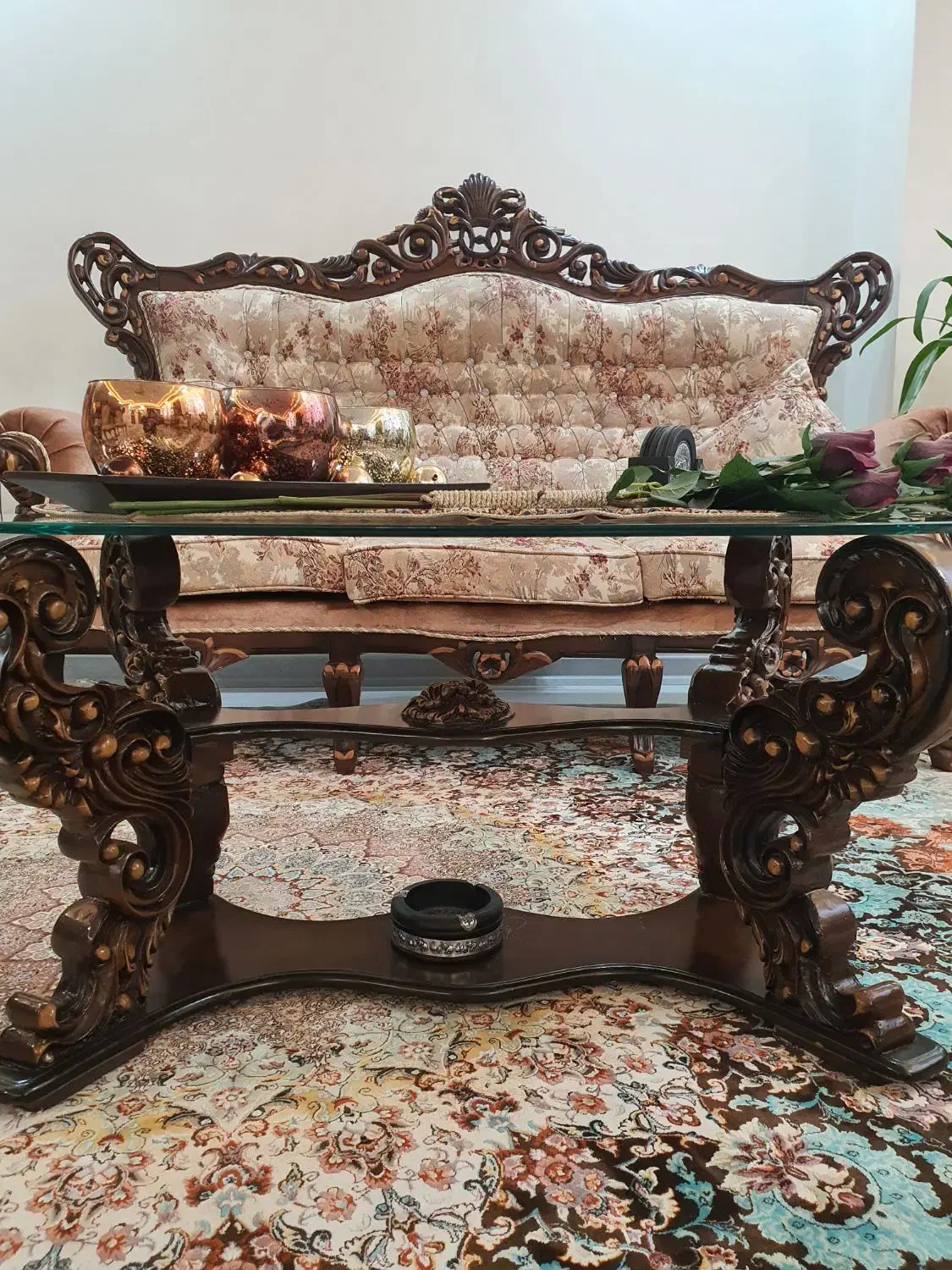 مبلمان استیل چوب گردو|مبلمان خانگی و میز عسلی|ابریشم, |دیوار