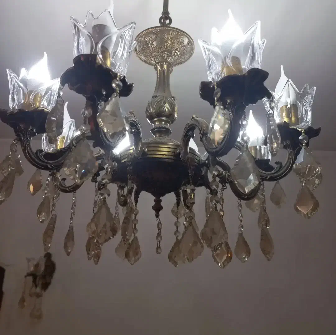 ست لوستر تمام برنجی قدیمی و سنگین|لوستر و چراغ آویز|کرج, کرج نو|دیوار