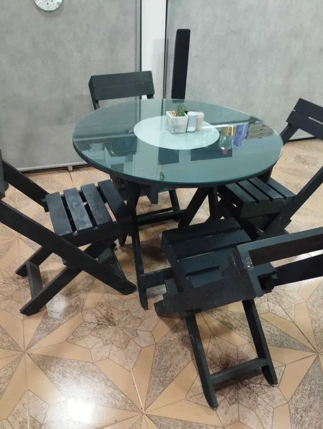 میزو صندلی چوبی تاشوی چهار نفره 3دست|میز و صندلی غذاخوری|مهاباد (آذربایجان غربی), |دیوار