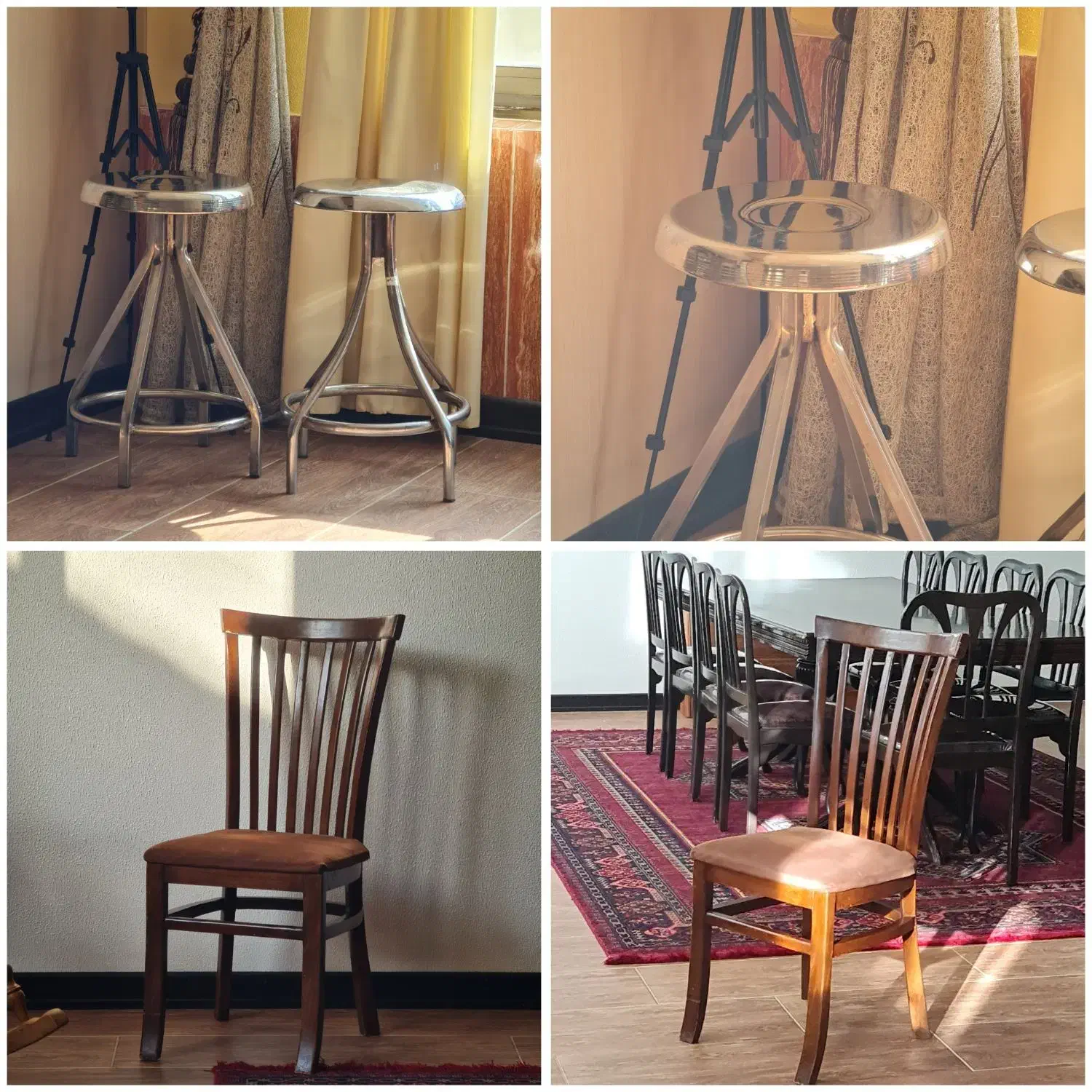 ۵ عدد صندلی ( فلزی آزمایشگاهی و چوبی )|صندلی و نیمکت|شاهینشهر, چمران|دیوار