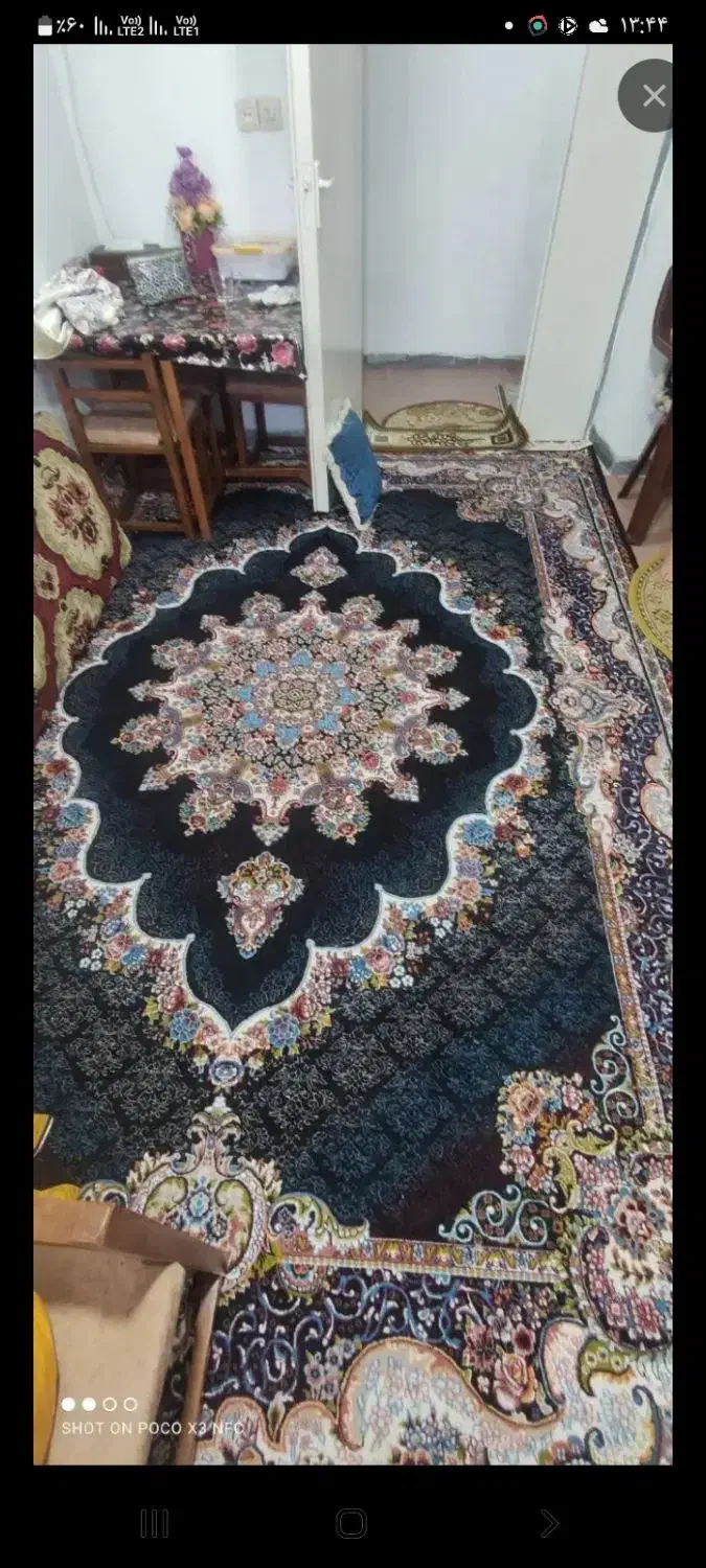 فرش ۹ متری ابی سرمه ای|فرش|رودسر, |دیوار