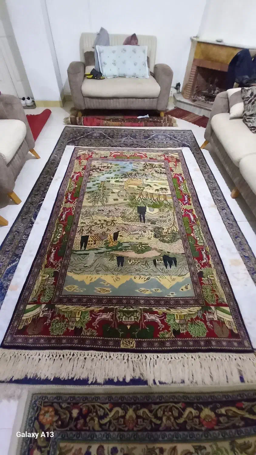 فرش‌دست‌بافت‌‌شادسر‌کاشان‌‌نقشه‌شکارگاه|فرش|گرگان, |دیوار