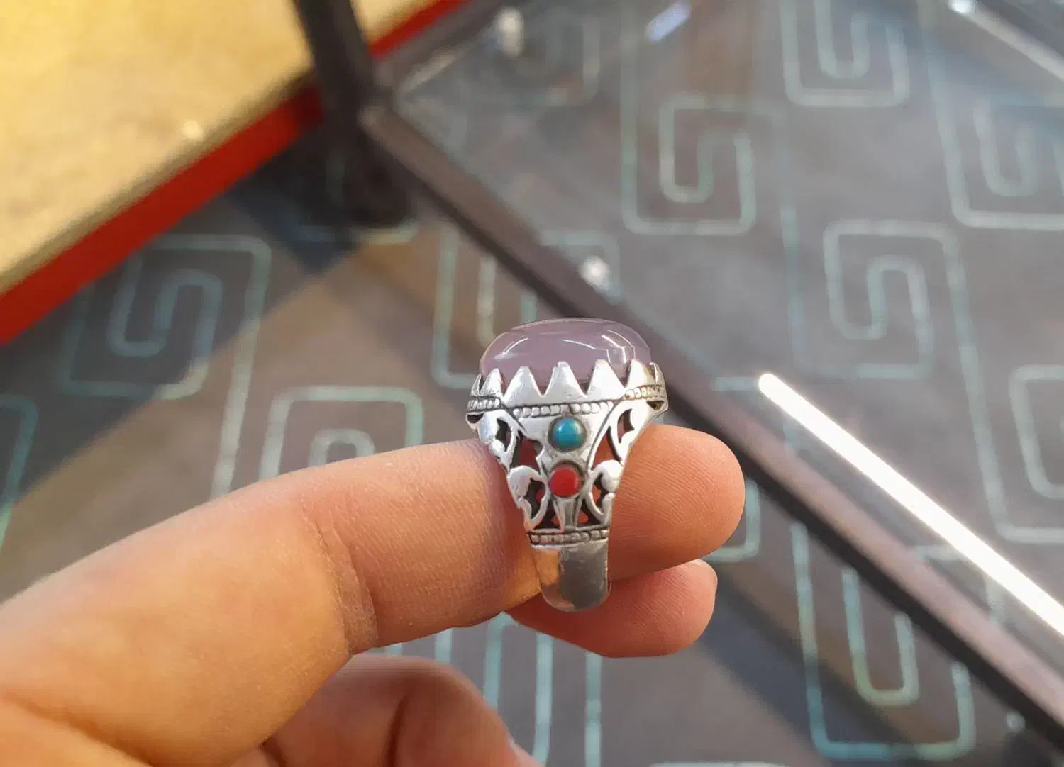 انگشتر عقیق سوسنی یمن اصل دستساز|جواهرات|قنوات, |دیوار