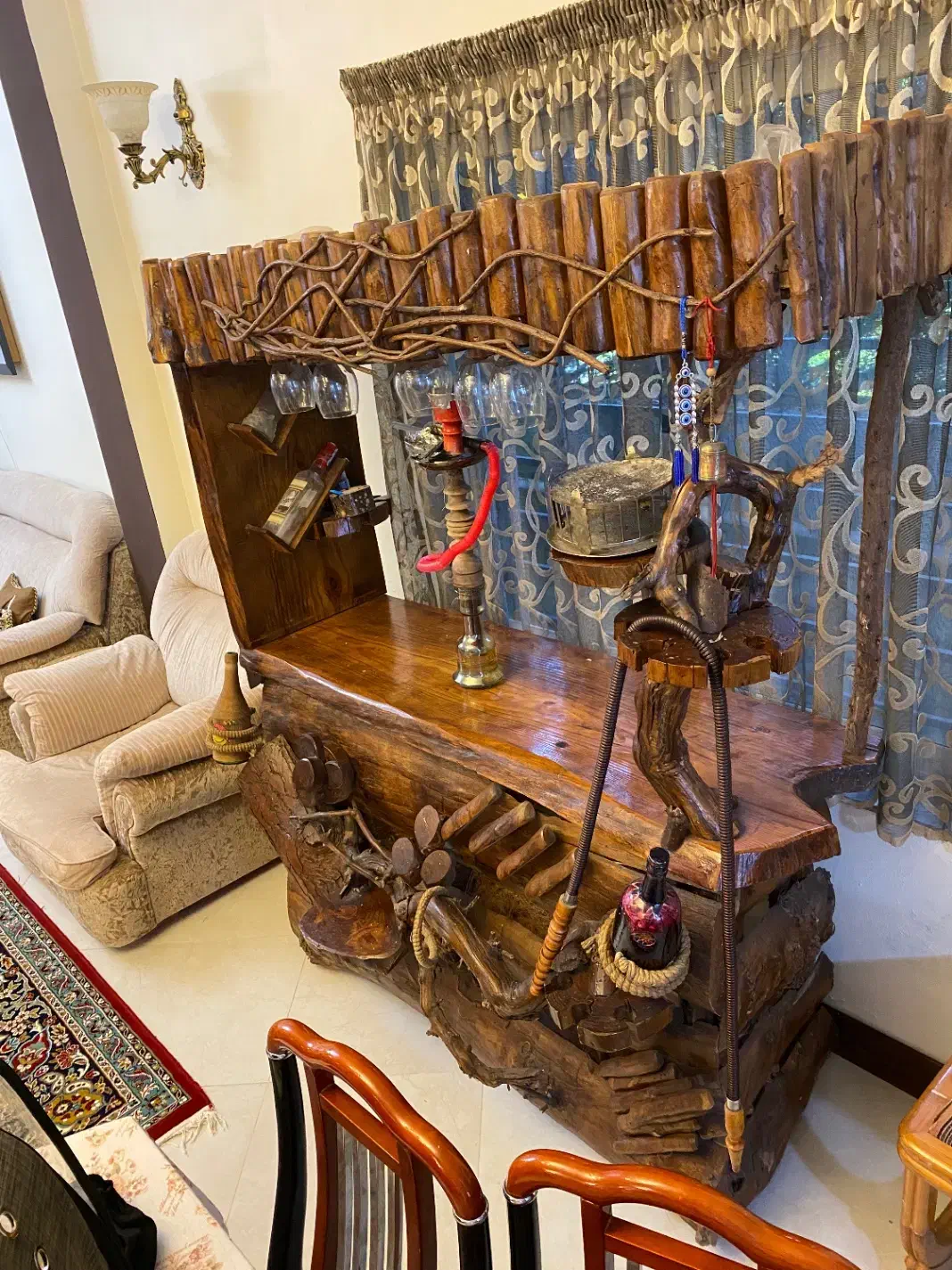 میز بار چوبی سنتی|بوفه، ویترین، کنسول|نوشهر, |دیوار