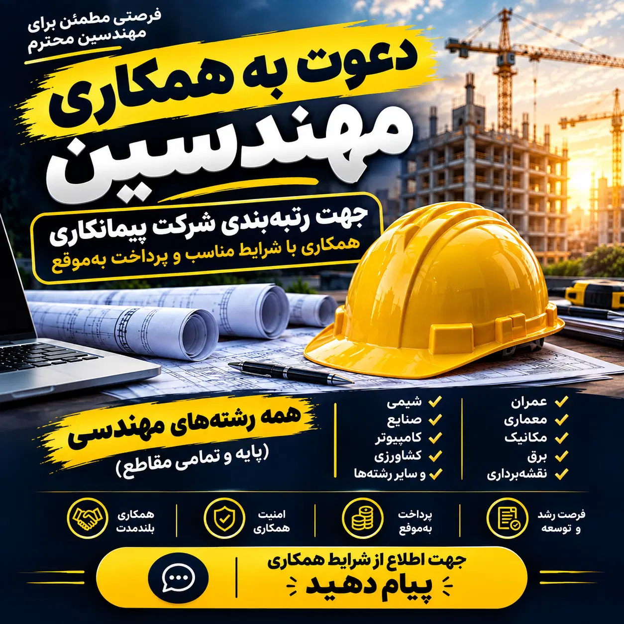 دعوت به همکاری از مهندسین عزیز جهت رتبه بندی|استخدام معماری، عمران و ساختمانی|تهران, اسکندری|دیوار