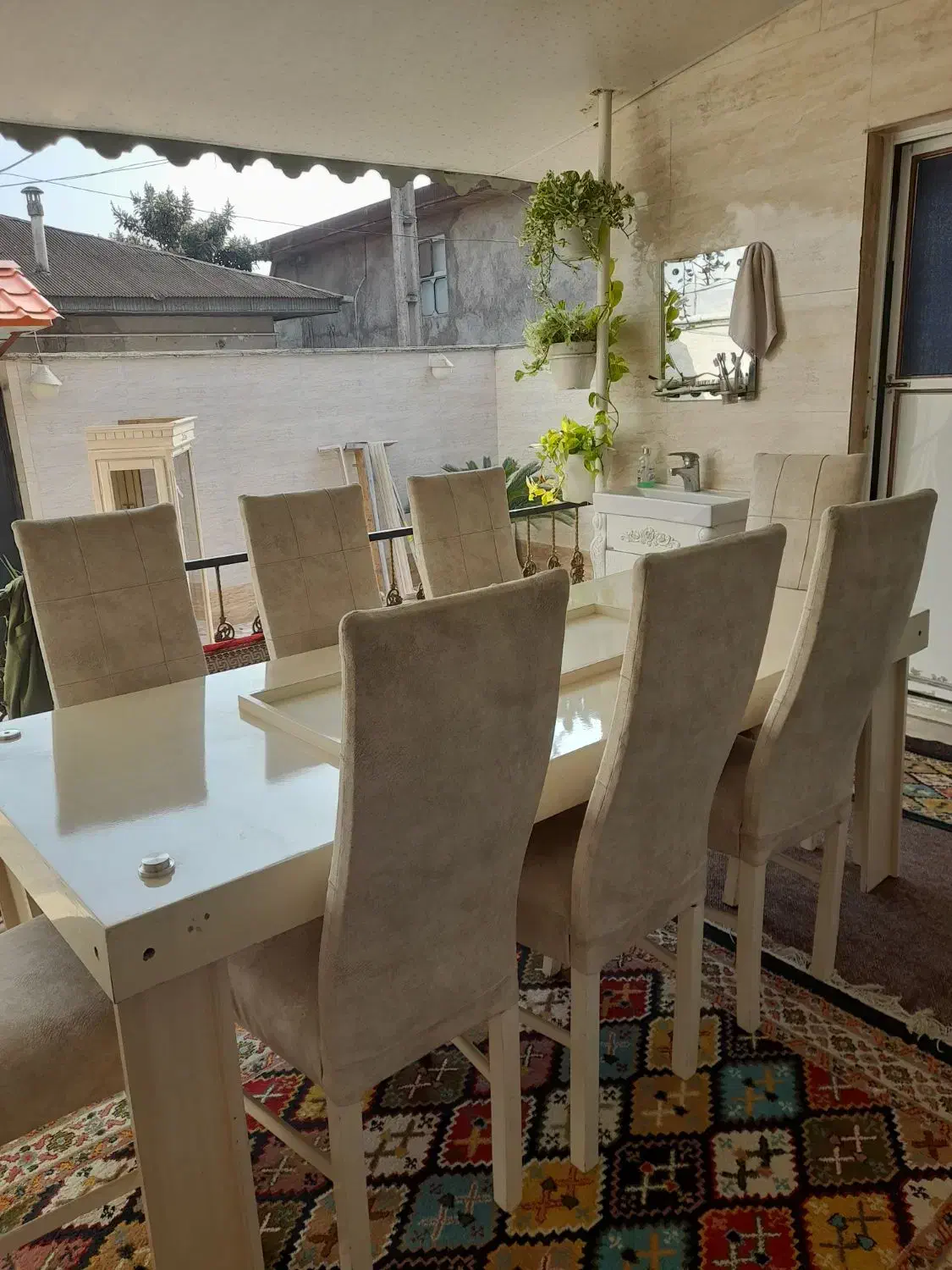 میز نهار خوری ۸نفره|میز و صندلی غذاخوری|تولم شهر, |دیوار