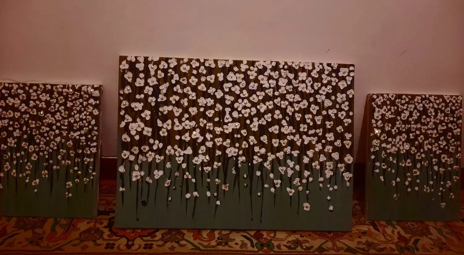 تابلو رنگ روغن طرح تابلو فرش نگین کاری شده|تابلو، نقاشی، عکس|تبریز, |دیوار