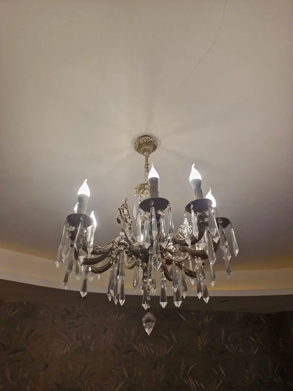 لوستر برنجی شیک|لوستر و چراغ آویز|ساری, |دیوار