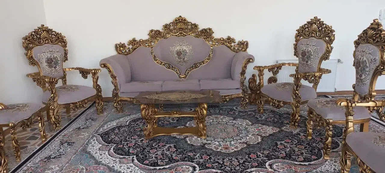 مبل سلطنتی ۹نفره چوب راش|مبلمان خانگی و میز عسلی|بروجرد, |دیوار