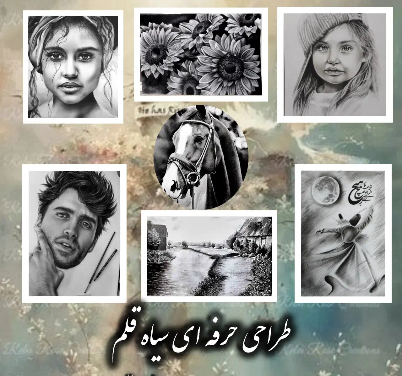 آموزش و سفارش با تکنیک سیاه قلم|خدمات آموزشی|یاسوج, |دیوار