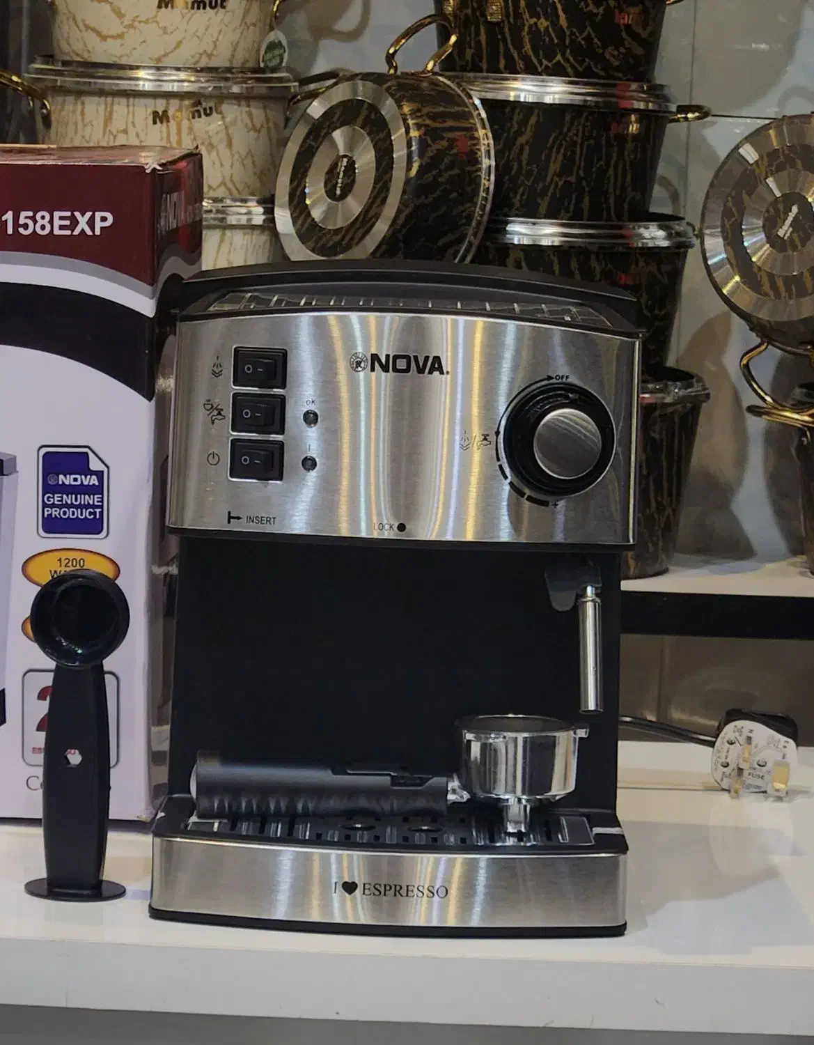 اسپرسو ساز نوا ۱۵۸ اصلی۲۵بار بخار حرفه ای قهوه ساز|سماور، چای‌ساز، قهوه‌ساز|قم, شهرک فاطمیه|دیوار