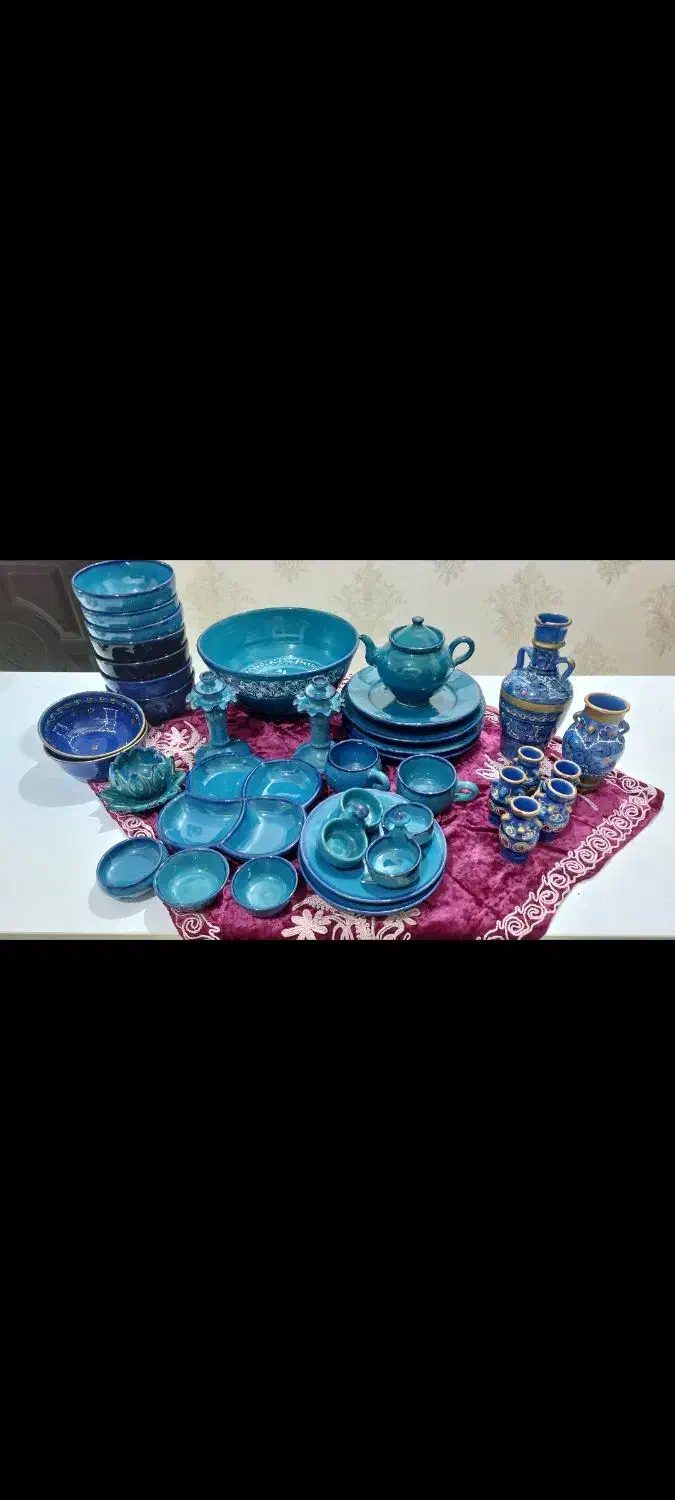 ظروف سفالی سنتی 38تیکه|ظروف سرو و پذیرایی|آستانه اشرفیه, |دیوار