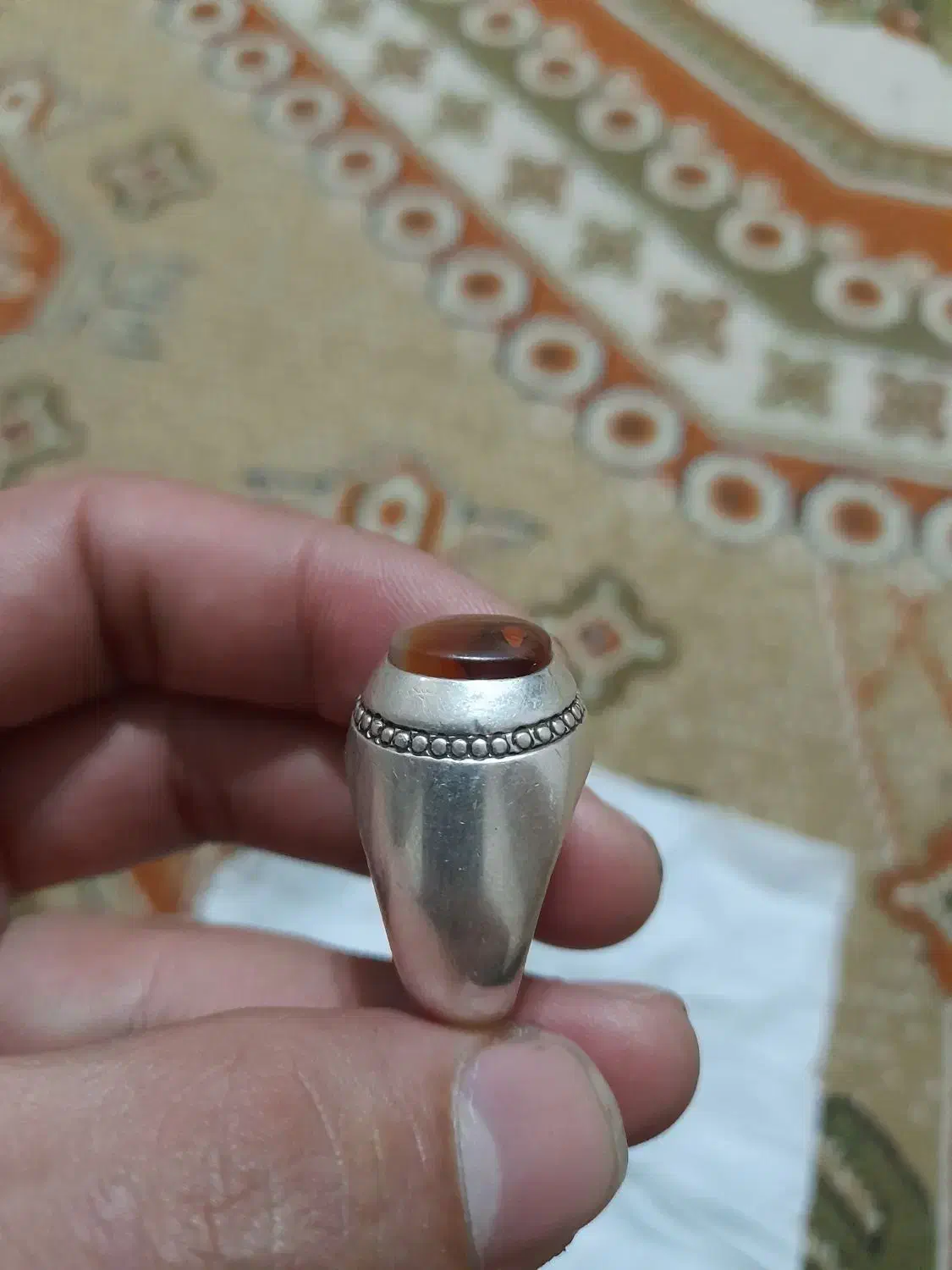 یک انگشتر عقیق یمنی بسیار کهنه کاردست استادصدوقی|جواهرات|مشهد, رسالت|دیوار