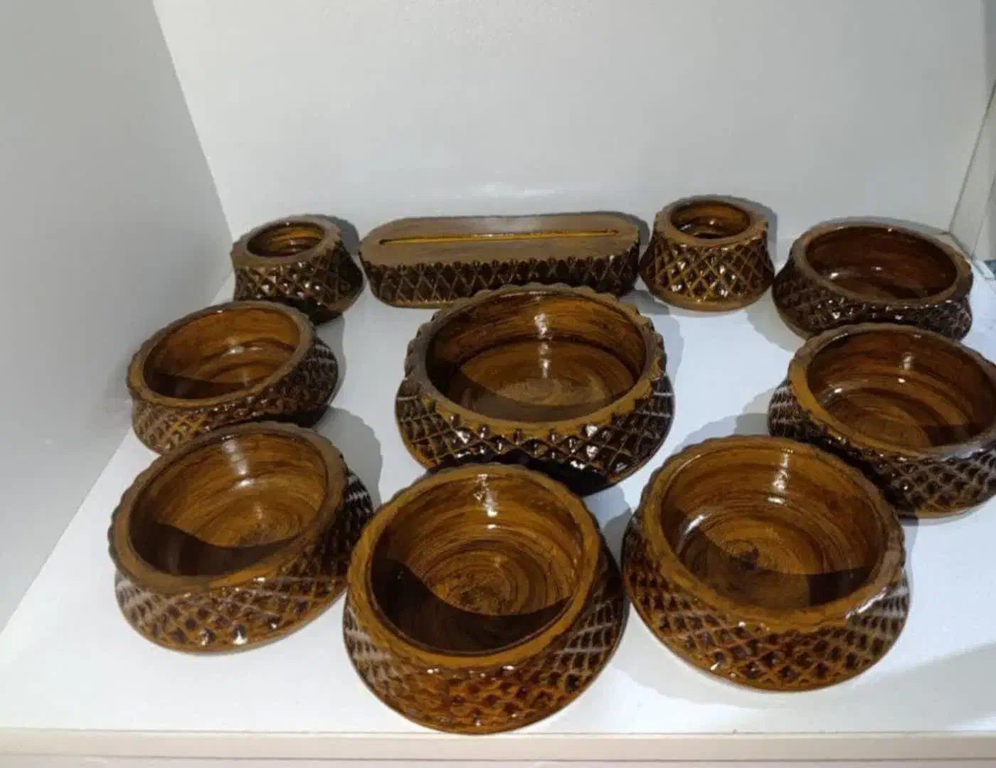 هفت سین سنگ مصنوعی (طرح چوب)|ظروف سرو و پذیرایی|قم, نیروگاه|دیوار