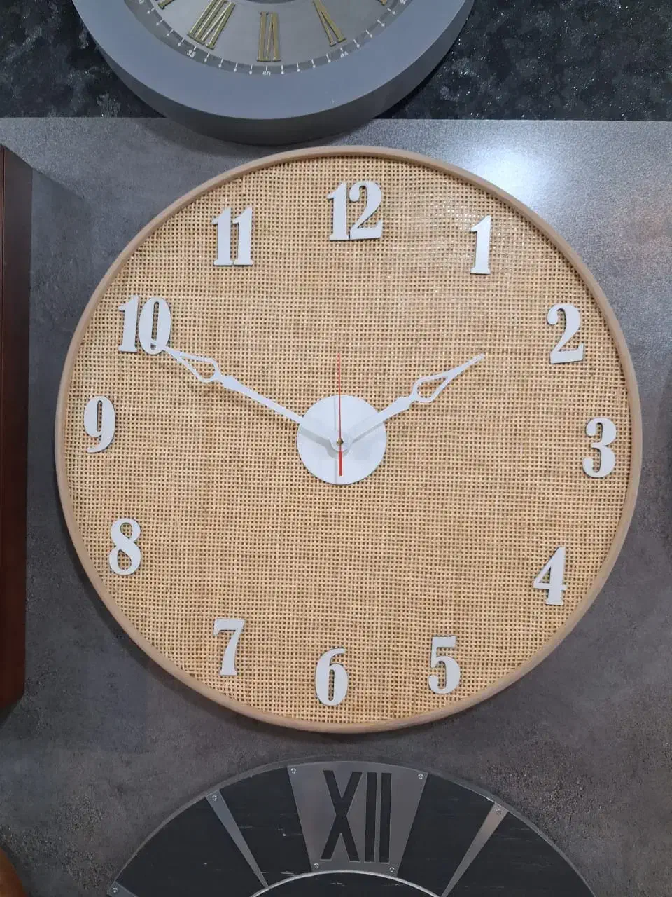 ساعت دیواری با حصیر بامبو طبیعی|ساعت دیواری و تزئینی|تهران, استاد معین|دیوار