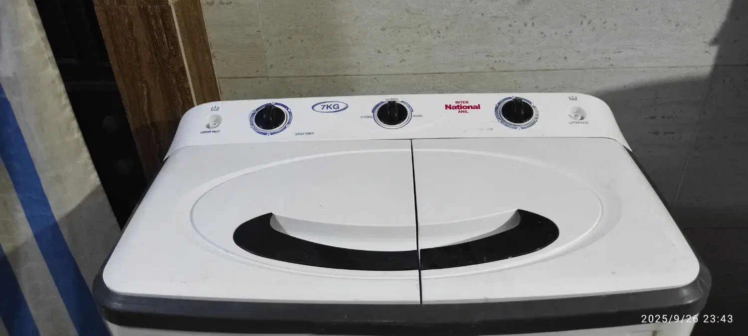 ماشین لباسشویی ۷ کیلویی بدنه پلاستیک ناسیونال|ماشین لباسشویی و خشک‌کن لباس|رامهرمز, |دیوار