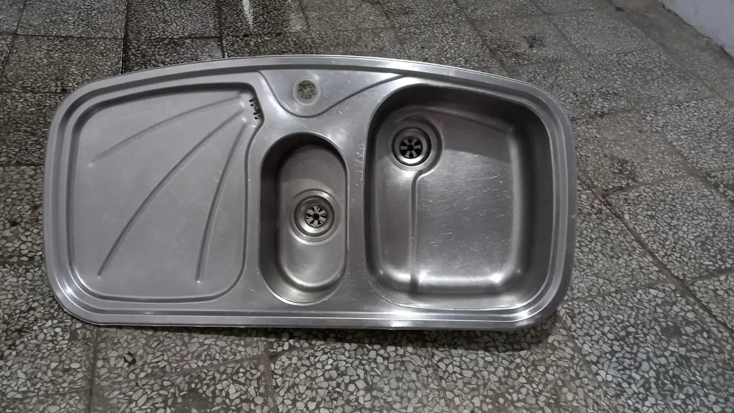 سینک دوقلو استیل|آب‌چکان و نظم‌دهنده ظروف|لنگرود, |دیوار